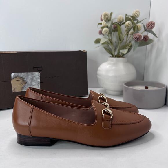 Linea Paolo Maura Essential Golden Bit Leather Loafers Cognac Women's 7M Classic - Picture 3 of 11